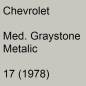 Preview: Chevrolet, Med. Graystone Metalic, 17 (1978).